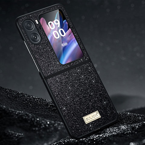 Coque Silicone Housse Etui Gel Bling-Bling LD1 pour Oppo Find N2 Flip 5G Noir