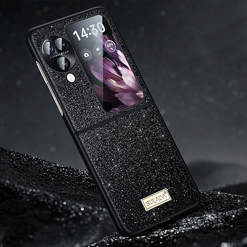 Coque Silicone Housse Etui Gel Bling-Bling LD1 pour Oppo Find N3 Flip 5G Noir