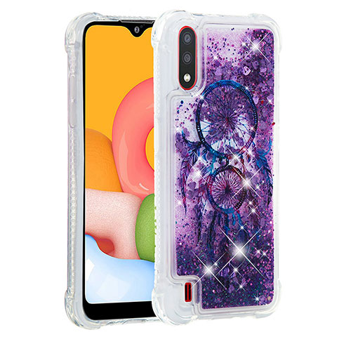 Coque Silicone Housse Etui Gel Bling-Bling S01 pour Samsung Galaxy A01 SM-A015 Violet