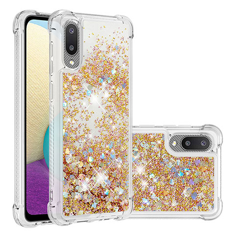 Coque Silicone Housse Etui Gel Bling-Bling S01 pour Samsung Galaxy A02 Or
