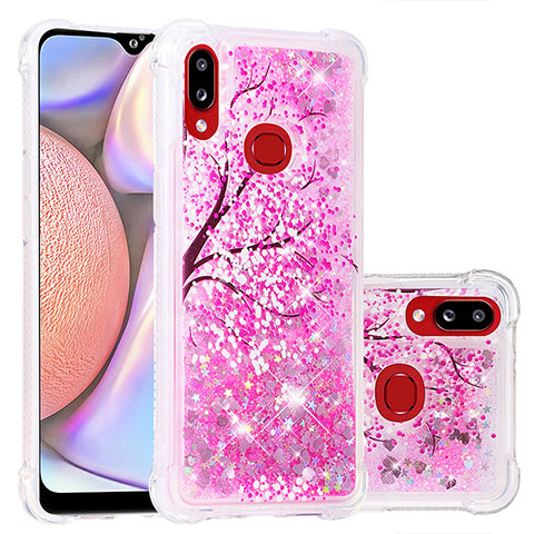 Coque Silicone Housse Etui Gel Bling-Bling S01 pour Samsung Galaxy A10s Rose Rouge