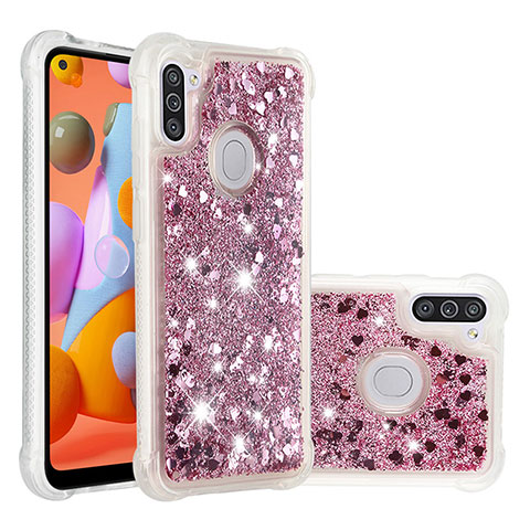 Coque Silicone Housse Etui Gel Bling-Bling S01 pour Samsung Galaxy A11 Rouge