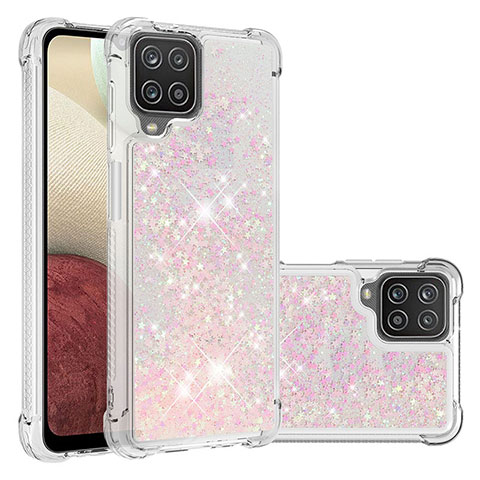 Coque Silicone Housse Etui Gel Bling-Bling S01 pour Samsung Galaxy A12 5G Rose