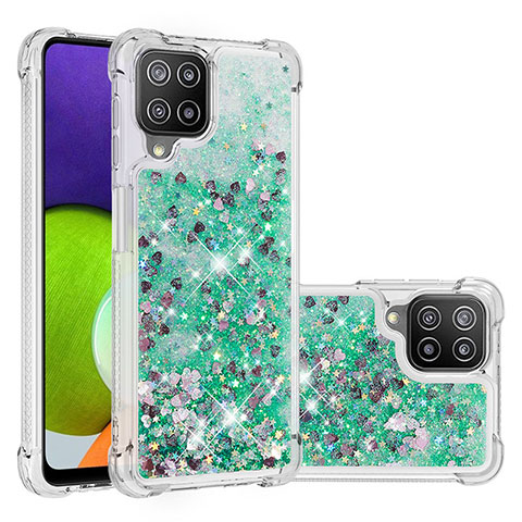 Coque Silicone Housse Etui Gel Bling-Bling S01 pour Samsung Galaxy A22 4G Vert