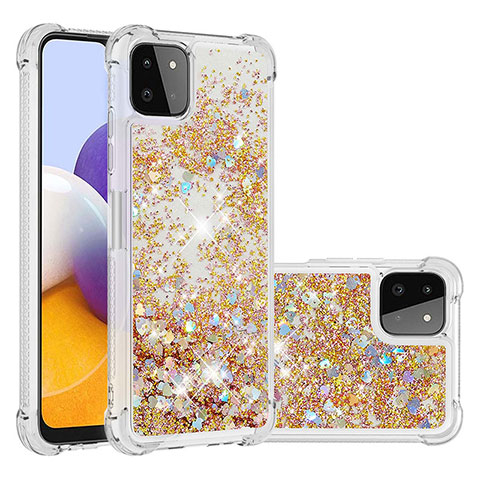 Coque Silicone Housse Etui Gel Bling-Bling S01 pour Samsung Galaxy A22s 5G Or