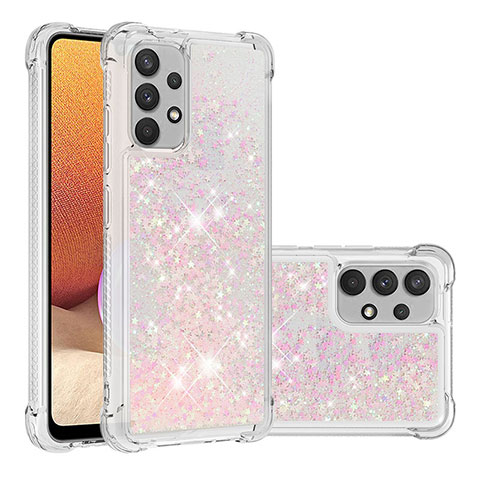 Coque Silicone Housse Etui Gel Bling-Bling S01 pour Samsung Galaxy A32 4G Rose