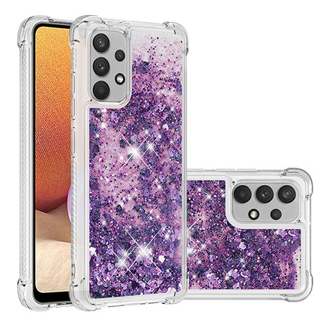 Coque Silicone Housse Etui Gel Bling-Bling S01 pour Samsung Galaxy A32 4G Violet
