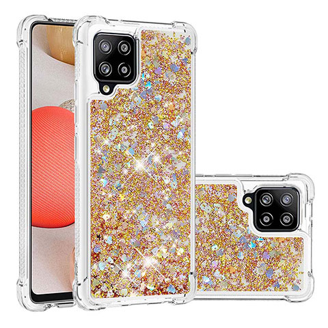 Coque Silicone Housse Etui Gel Bling-Bling S01 pour Samsung Galaxy A42 5G Or