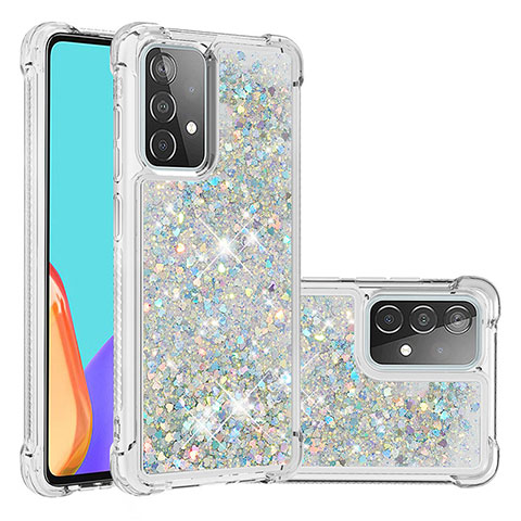 Coque Silicone Housse Etui Gel Bling-Bling S01 pour Samsung Galaxy A52 5G Argent