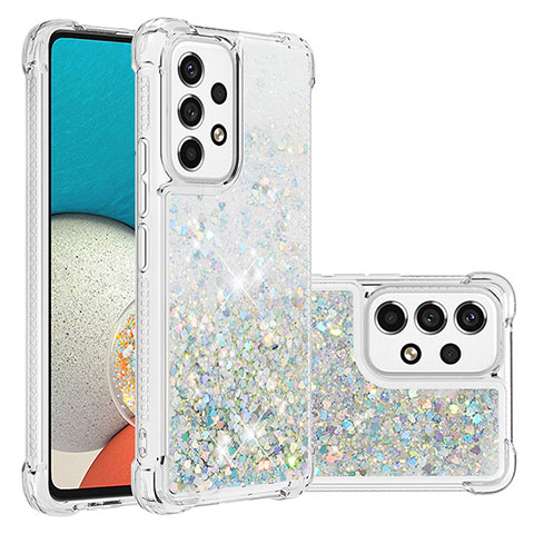 Coque Silicone Housse Etui Gel Bling-Bling S01 pour Samsung Galaxy A53 5G Argent