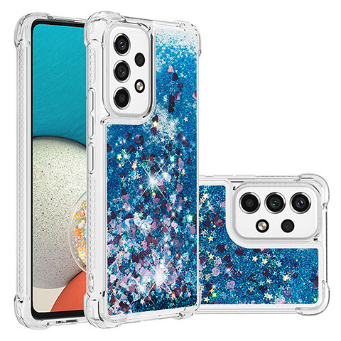 Coque Silicone Housse Etui Gel Bling-Bling S01 pour Samsung Galaxy A53 5G Bleu