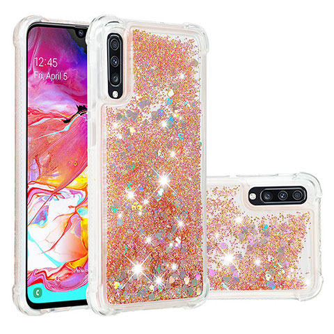 Coque Silicone Housse Etui Gel Bling-Bling S01 pour Samsung Galaxy A70S Or