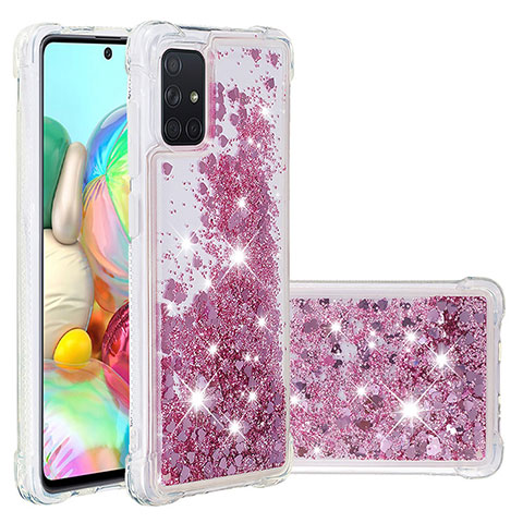 Coque Silicone Housse Etui Gel Bling-Bling S01 pour Samsung Galaxy A71 4G A715 Rouge