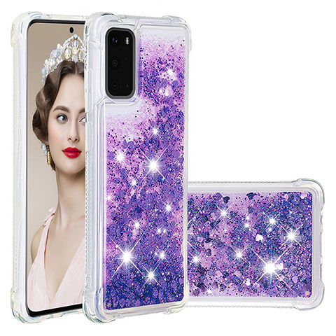 Coque Silicone Housse Etui Gel Bling-Bling S01 pour Samsung Galaxy S20 5G Violet