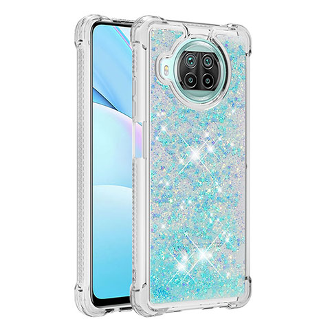 Coque Silicone Housse Etui Gel Bling-Bling S01 pour Xiaomi Mi 10i 5G Bleu Ciel