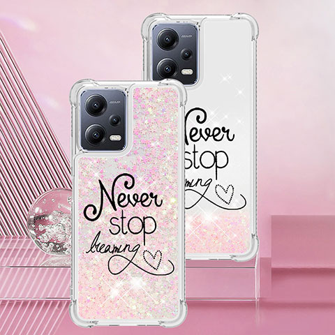 Coque Silicone Housse Etui Gel Bling-Bling S01 pour Xiaomi Poco X5 5G Rose