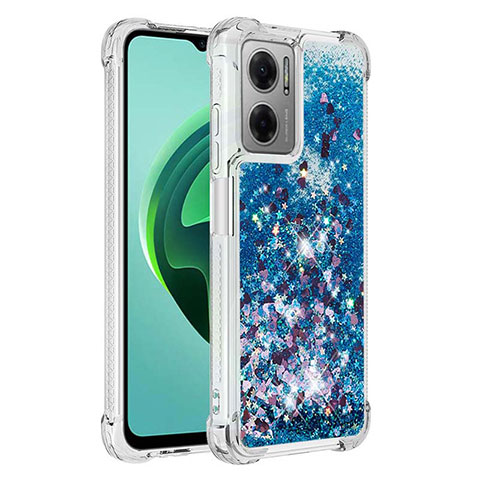 Coque Silicone Housse Etui Gel Bling-Bling S01 pour Xiaomi Redmi 10 Prime Plus 5G Bleu