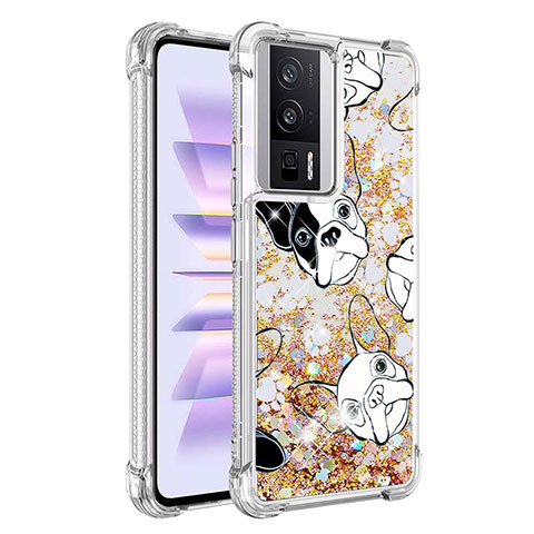 Coque Silicone Housse Etui Gel Bling-Bling S01 pour Xiaomi Redmi K60 5G Or