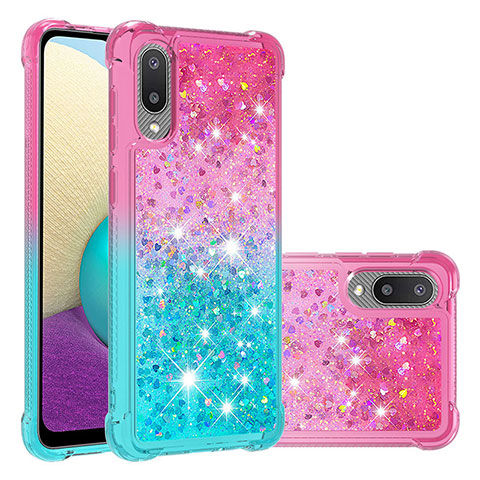 Coque Silicone Housse Etui Gel Bling-Bling S02 pour Samsung Galaxy A02 Rose