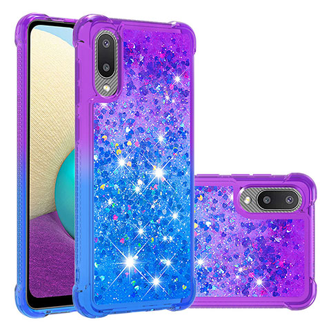 Coque Silicone Housse Etui Gel Bling-Bling S02 pour Samsung Galaxy A02 Violet