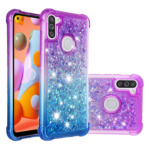 Coque Silicone Housse Etui Gel Bling-Bling S02 pour Samsung Galaxy A11 Violet