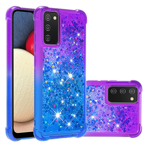 Coque Silicone Housse Etui Gel Bling-Bling S02 pour Samsung Galaxy F02S SM-E025F Violet