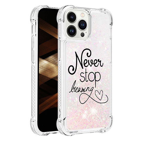 Coque Silicone Housse Etui Gel Bling-Bling S03 pour Apple iPhone 13 Pro Max Rose