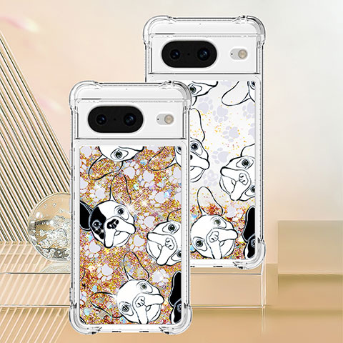 Coque Silicone Housse Etui Gel Bling-Bling S03 pour Google Pixel 8 5G Or