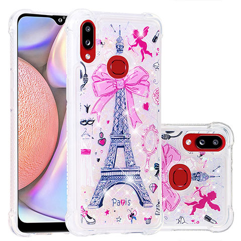 Coque Silicone Housse Etui Gel Bling-Bling S03 pour Samsung Galaxy A10s Rose