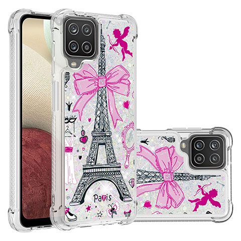 Coque Silicone Housse Etui Gel Bling-Bling S03 pour Samsung Galaxy A12 5G Rose