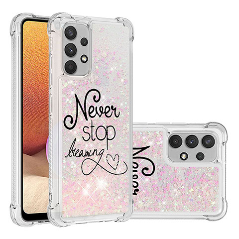 Coque Silicone Housse Etui Gel Bling-Bling S03 pour Samsung Galaxy A32 4G Rose