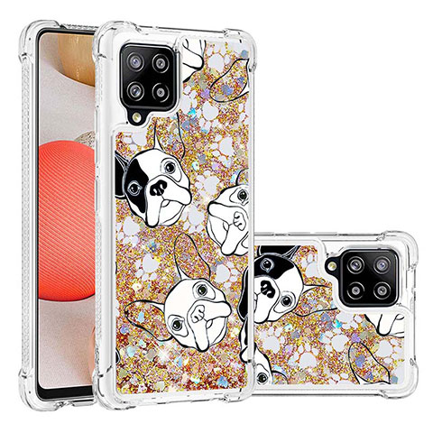 Coque Silicone Housse Etui Gel Bling-Bling S03 pour Samsung Galaxy A42 5G Or