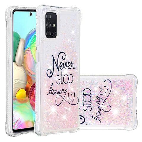 Coque Silicone Housse Etui Gel Bling-Bling S03 pour Samsung Galaxy A71 4G A715 Rose