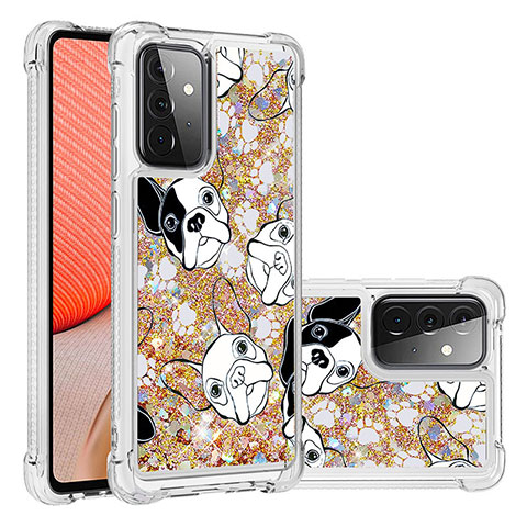 Coque Silicone Housse Etui Gel Bling-Bling S03 pour Samsung Galaxy A72 5G Or