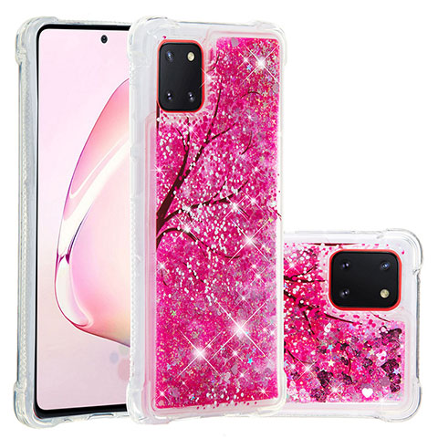 Coque Silicone Housse Etui Gel Bling-Bling S03 pour Samsung Galaxy M60s Rose Rouge