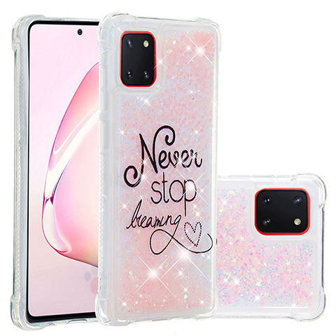 Coque Silicone Housse Etui Gel Bling-Bling S03 pour Samsung Galaxy Note 10 Lite Rose