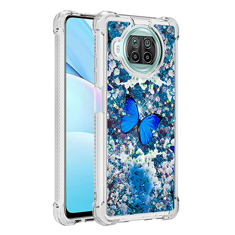 Coque Silicone Housse Etui Gel Bling-Bling S03 pour Xiaomi Mi 10i 5G Bleu