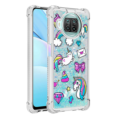 Coque Silicone Housse Etui Gel Bling-Bling S03 pour Xiaomi Mi 10i 5G Bleu Ciel