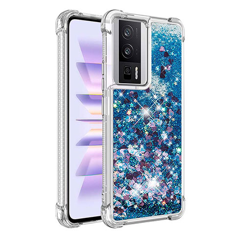 Coque Silicone Housse Etui Gel Bling-Bling S03 pour Xiaomi Poco F5 Pro 5G Bleu