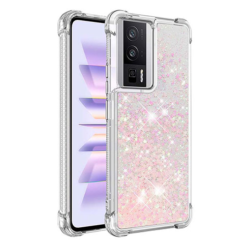 Coque Silicone Housse Etui Gel Bling-Bling S03 pour Xiaomi Redmi K60 5G Rose