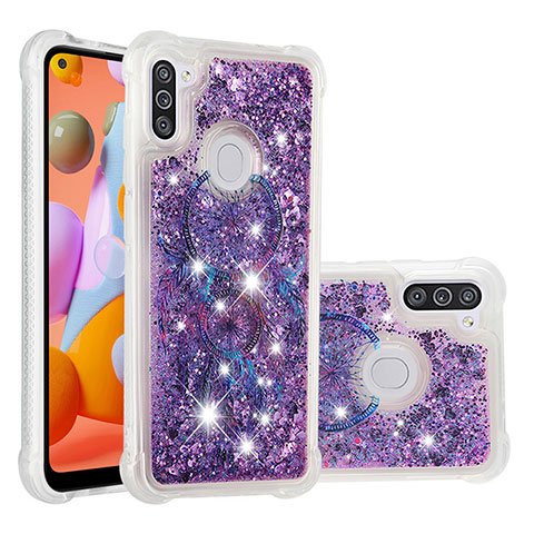 Coque Silicone Housse Etui Gel Bling-Bling S04 pour Samsung Galaxy A11 Violet