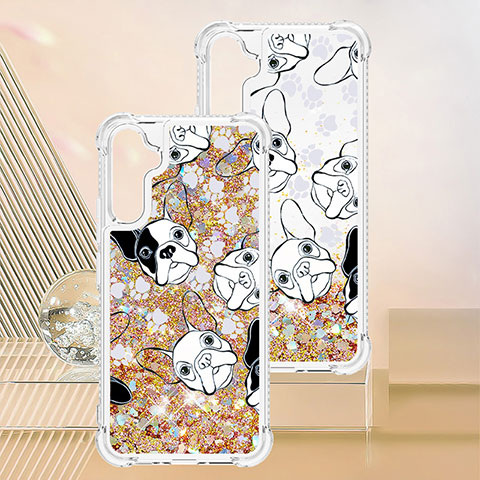 Coque Silicone Housse Etui Gel Bling-Bling YB1 pour Samsung Galaxy A34 5G Or