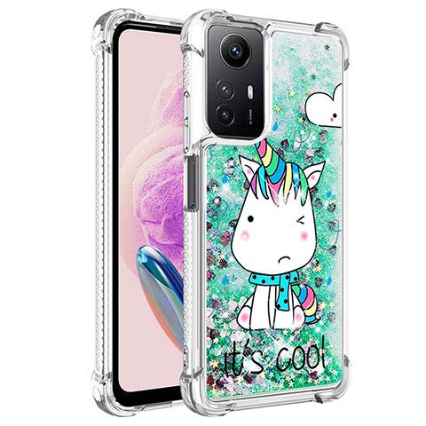 Coque Silicone Housse Etui Gel Bling-Bling YB1 pour Xiaomi Redmi Note 12S Vert