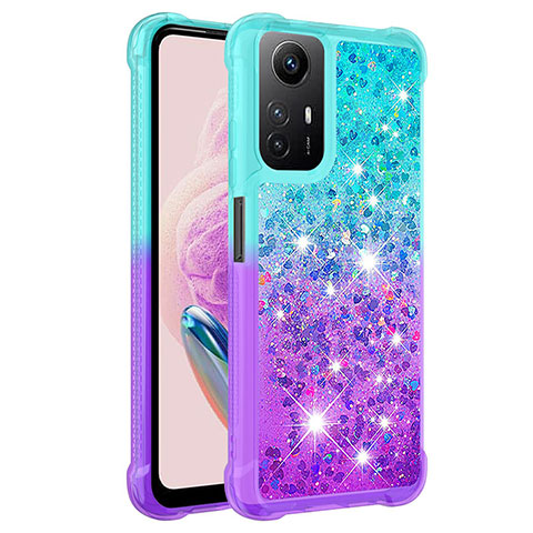 Coque Silicone Housse Etui Gel Bling-Bling YB2 pour Xiaomi Redmi Note 12S Bleu Ciel