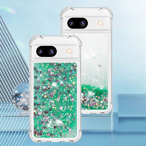 Coque Silicone Housse Etui Gel Bling-Bling YB3 pour Google Pixel 8a 5G Vert