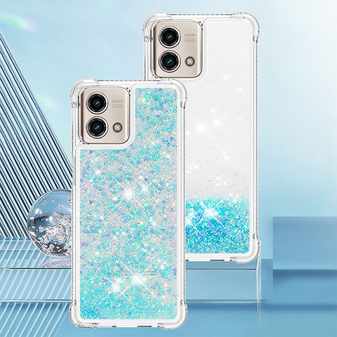 Coque Silicone Housse Etui Gel Bling-Bling YB3 pour Motorola Moto G Stylus (2023) 4G Bleu Ciel