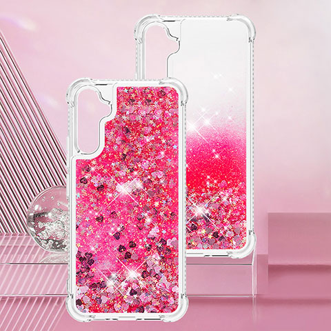 Coque Silicone Housse Etui Gel Bling-Bling YB3 pour Samsung Galaxy A34 5G Rose Rouge