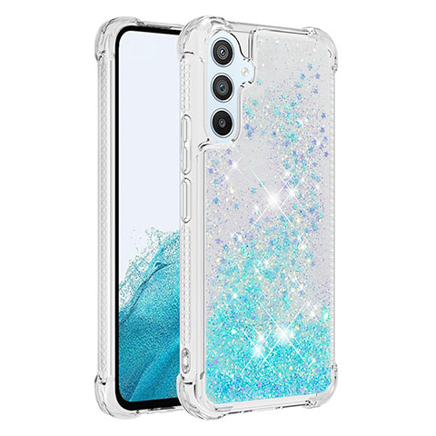 Coque Silicone Housse Etui Gel Bling-Bling YB3 pour Samsung Galaxy Quantum4 5G Bleu Ciel