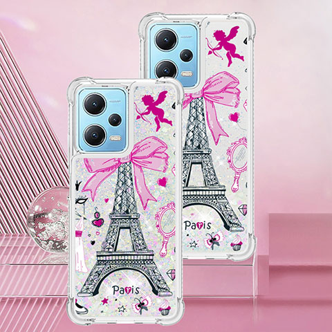 Coque Silicone Housse Etui Gel Bling-Bling YB3 pour Xiaomi Redmi Note 12 5G Or Rose