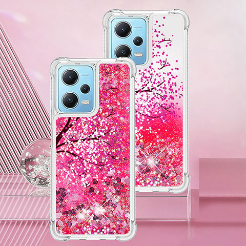 Coque Silicone Housse Etui Gel Bling-Bling YB3 pour Xiaomi Redmi Note 12 5G Rose Rouge